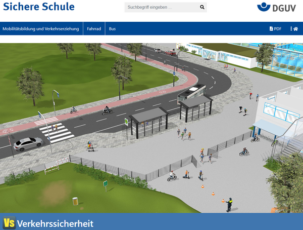 Screenshot Portal Sichere Schule Bereich Verkehrssicherheit