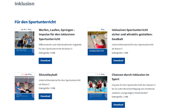 Screenshot der Unterrichtseinheiten der UK Berlin zum Thema Inklusion Screenshot der Unterrichtseinheiten der UK Berlin zum Thema Inklusion